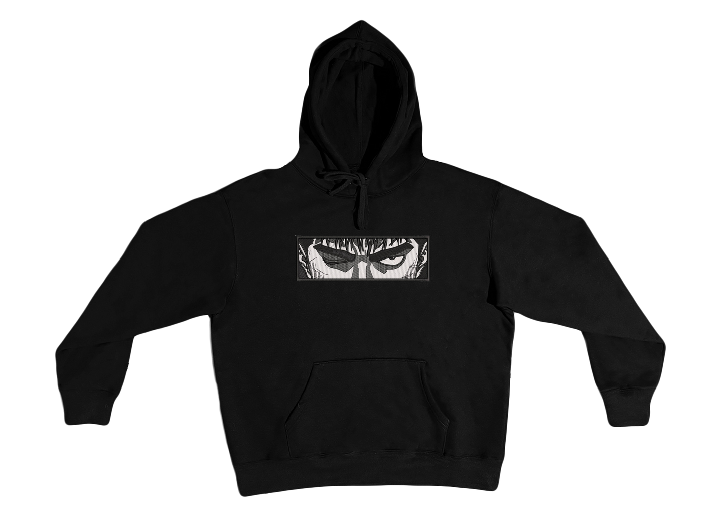 Sweat à capuche Berserk avec broderie de Guts en tenue de combat