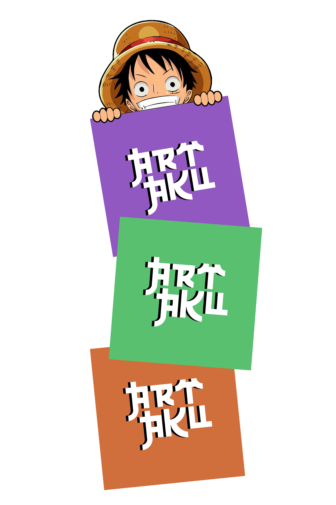 logo artaku avec luffy de one piece caché derriere